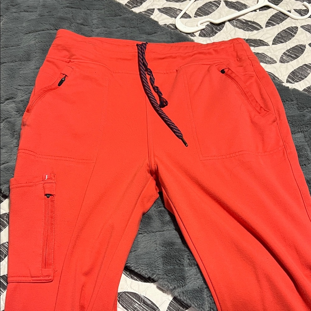 Red/Orange Jogger Pants with Drawstring